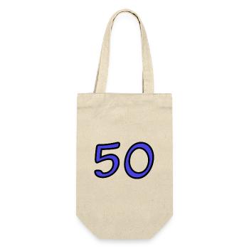 50. 50 JAHRE. 50-JÄHRIGES JUBILÄUM. 50-JÄHRIGES JUBILÄUM. - Geschenkbeutel für Flaschen - Natur - Vorne