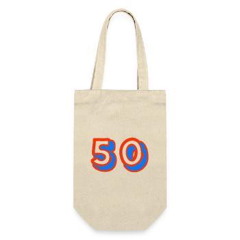 50. 50 YEARS. 50th ANNIVERSARY. 50TH ANNIVERSARY. - Gift Bag for Bottles - nature - Front