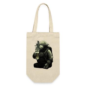 Gloomy Deep Sea Diver with Beer Illustration - Gift Bag for Bottles - nature - Front