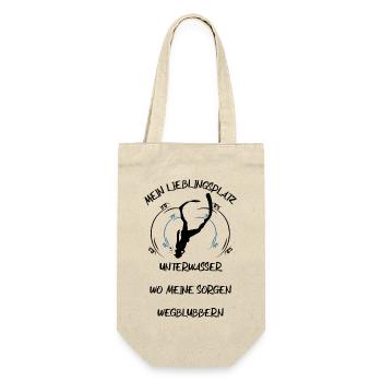 Taucher tauchen Sporttaucher Gerätetauchen - Geschenkbeutel für Flaschen - Natur - Vorne