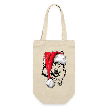 Santa Island Dog Christmas Dogs Wilsigns - Gift Bag for Bottles - nature - Front