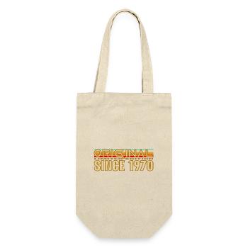 Original seit 1970 Retro-Logo - Geschenkbeutel für Flaschen - Natur - Vorne