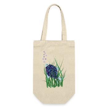 Abstrakter Fisch im Unterwasser Seegras Design - Geschenkbeutel für Flaschen - Natur - Vorne