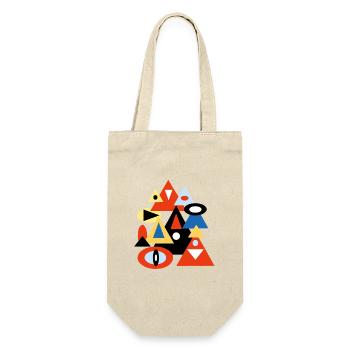 Geometric Abstract Pyramid Design - Gift Bag for Bottles - nature - Front