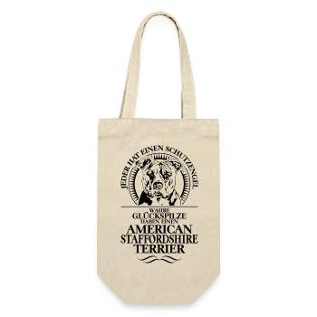 AMERICAN STAFFORDSHIRE TERRIER Schutzengel Hunde - Geschenkbeutel für Flaschen - Natur - Vorne