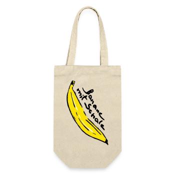 Banana mit Schale - Geschenkbeutel für Flaschen - Natur - Vorne