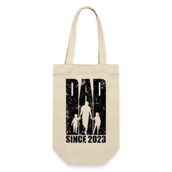 DAD SINCE 2023 PAPA 2 KINDER VATERTAG - Geschenkbeutel für Flaschen - Natur - Vorne