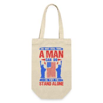 THE MOST FATAL THING A MAN CAN DO IS TRY TO STAND - Gift Bag for Bottles - nature - Front