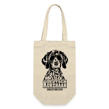 Deutsch Kurzhaar coolest dog Wilsigns Jagdhunde - Geschenkbeutel für Flaschen - Natur - Vorne