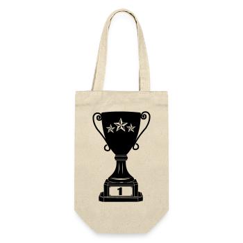 Großer Pokal Nummer 1 - Geschenkbeutel für Flaschen - Natur - Vorne