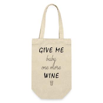 give me baby one more wine - Geschenkbeutel für Flaschen - Natur - Vorne