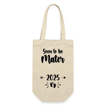 Mater Soon To Be Mom 2025 Mother Pregnant Kids Mot - Gift Bag for Bottles - nature - Front