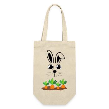 Hase - Geschenkbeutel für Flaschen - Natur - Vorne