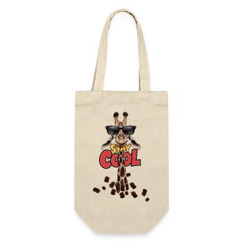 Bleib cool Giraffe - Geschenkbeutel für Flaschen - Natur - Vorne