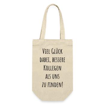 Mitarbeiter / Mitarbeiter zieht um / neuer Job - Geschenkbeutel für Flaschen - Natur - Vorne
