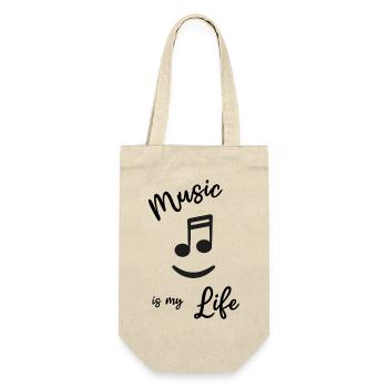 Music - Music is my life - Note lachen - Gift Bag for Bottles - nature - Front