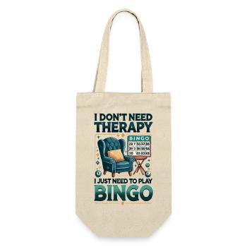 Ich brauche keine Therapie, ich muss nur Bingo spi - Geschenkbeutel für Flaschen - Natur - Vorne