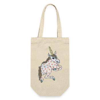 Unicorn with small yellow flowers and stars - Gift Bag for Bottles - nature - Front