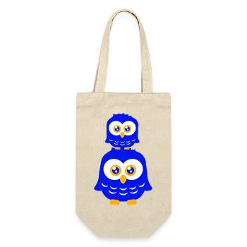 2 Owls Dad Mom Child Baby Family Mother Father - Gift Bag for Bottles - nature - Front