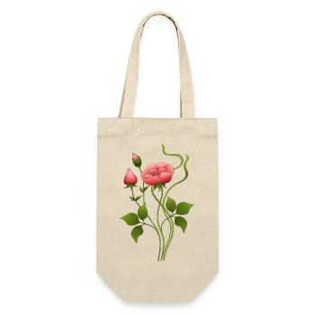 Blumen - Geschenkbeutel für Flaschen - Natur - Vorne