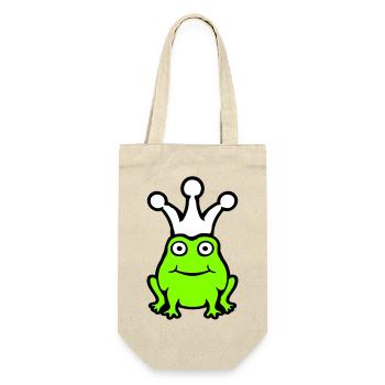 Grenouille Roi Couronne Drôle Mignon Bande Dessinée Grenouille Prince - Sac à bouteille - nature - Devant