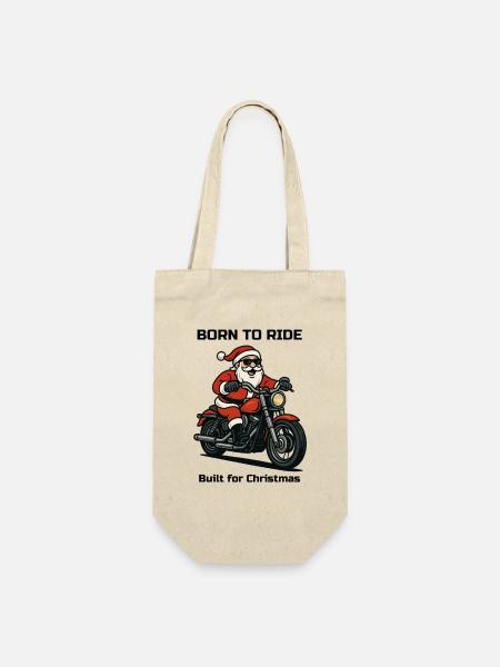 BIKER SANTA - Geschenkbeutel für Flaschen - Natur