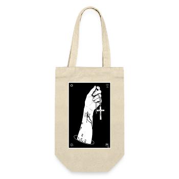 Main noire et blanche avec chaîne croisée - Sac à bouteille - nature - Devant