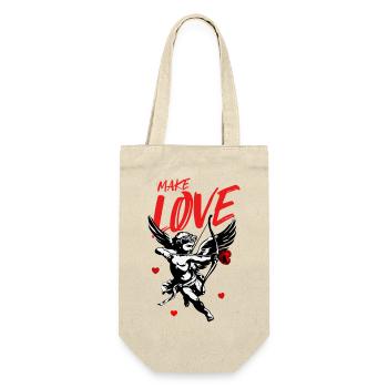 MAKE LOVE - Geschenkbeutel für Flaschen - Natur - Vorne