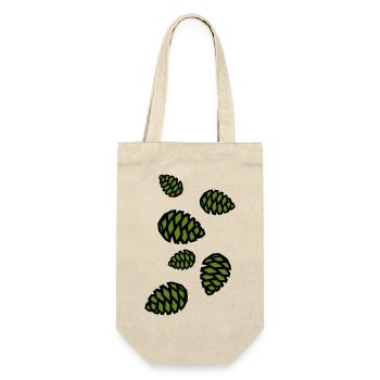 Tannenzapfen Symbol - Geschenkbeutel für Flaschen - Natur - Vorne