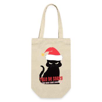 Weihnachtskatzenhumor Yule Sei entschuldigt Stille Nacht - Geschenkbeutel für Flaschen - Natur - Vorne