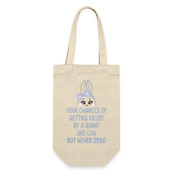 Humorvoller Bunny-Warnhinweis - Geschenkbeutel für Flaschen - Natur - Vorne
