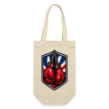 Union Jack Schild Boxhandschuhe - Geschenkbeutel für Flaschen - Natur - Vorne