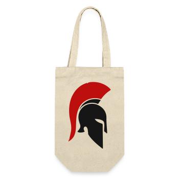 Spartanischer Rotplume Helm - Geschenkbeutel für Flaschen - Natur - Vorne