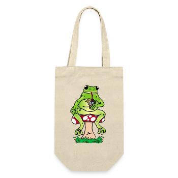 Frosch und Cocktail - Geschenkbeutel für Flaschen - Natur - Vorne