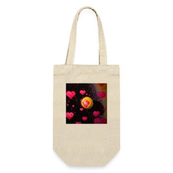 Love & Pain in Space / Liebe & Schmerz im Weltall - Geschenkbeutel für Flaschen - Natur - Vorne