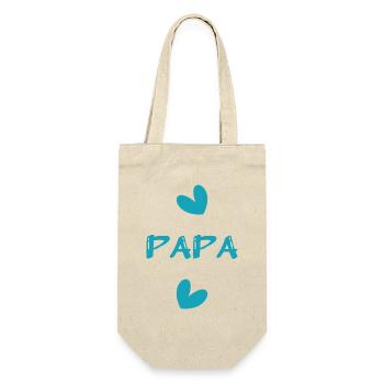ALLES GUTE ZUM GEBURTSTAG, PAPA. PAPA. VATERTAG. ALLES GUTE ZUM GEBURTSTAG! - Geschenkbeutel für Flaschen - Natur - Vorne