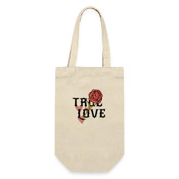True Love Blossoming Feeling Heart and Rose - Gift Bag for Bottles - nature - Front