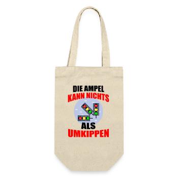 Ampel Regierung Scholz Baerbock Habeck Grüne SPD - Geschenkbeutel für Flaschen - Natur - Vorne