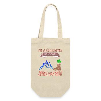 Natur Wandern Berge Gesundheit Glück Stiefel - Geschenkbeutel für Flaschen - Natur - Vorne