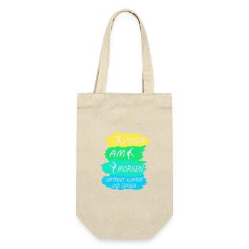 Yoga Lehrerin Kurs Meditation Geschenk Damen Matte - Geschenkbeutel für Flaschen - Natur - Vorne