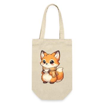 Cuddly fox with tea and scarf - Gift Bag for Bottles - nature - Front
