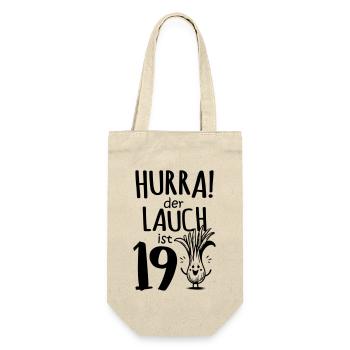 Hurra der Lauch ist 19 - Geschenkbeutel für Flaschen - Natur - Vorne