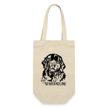 Loved by a Newfoundland Neufundländer Wilsigns - Gift Bag for Bottles - nature - Front