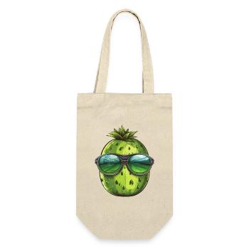 Coole Wassermelone - Design mit Sonnenbrille - Geschenkbeutel für Flaschen - Natur - Vorne