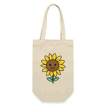 Cheerful Sunflower Cartoon - Gift Bag for Bottles - nature - Front