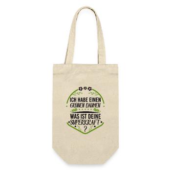 Ich habe grüne Daumen was ist deine Superkraft - Geschenkbeutel für Flaschen - Natur - Vorne