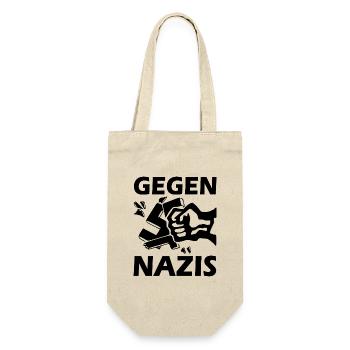 Gegen nazis faust Punch hakenkreuz - Geschenkbeutel für Flaschen - Natur - Vorne