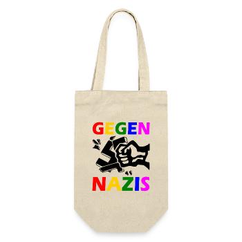 Gegen nazis faust - Geschenkbeutel für Flaschen - Natur - Vorne
