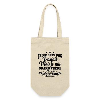 Je ne suis pas parfait mais je suis grand frère - Sac à bouteille - nature - Devant