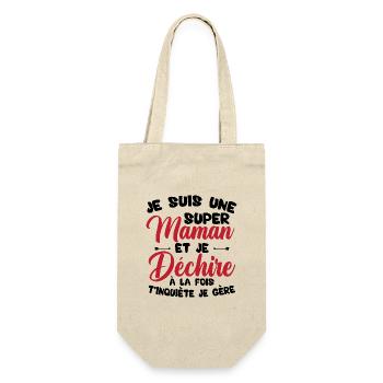 Je suis une super maman et je déchire - Sac à bouteille - nature - Devant